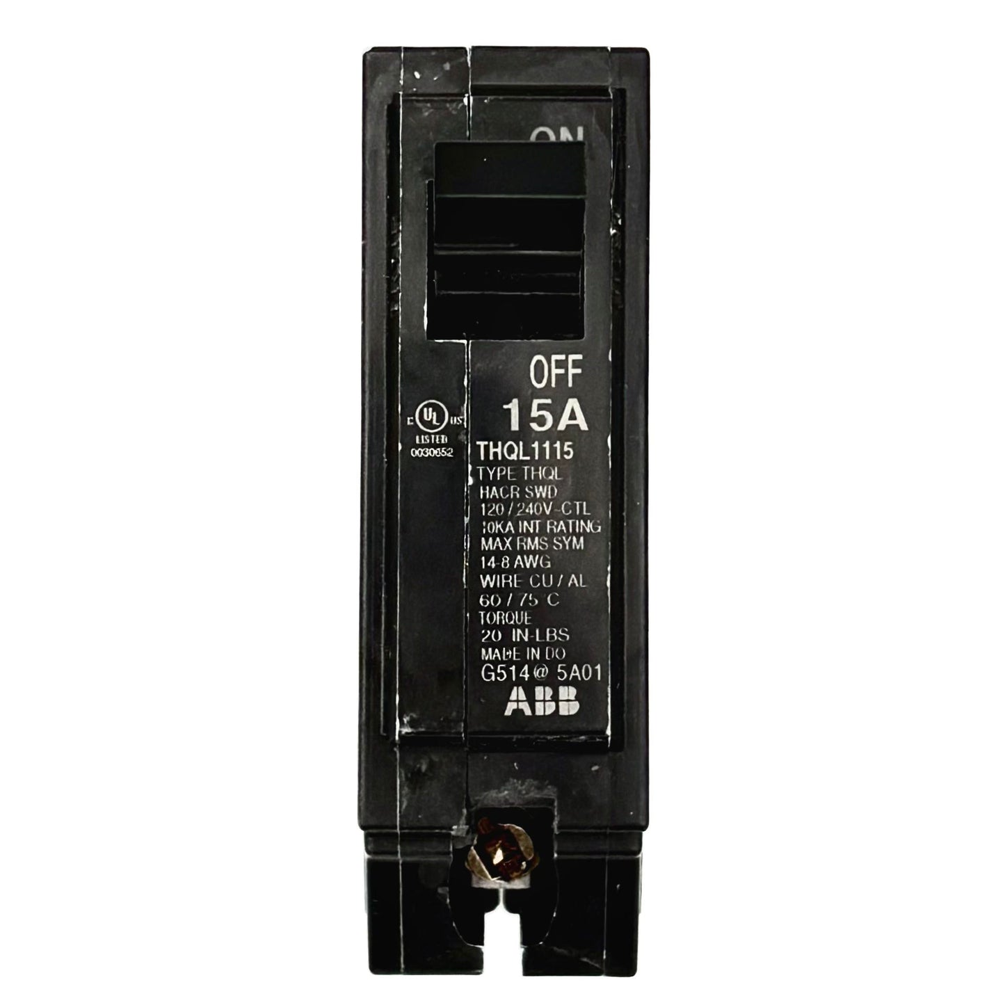ABB/GE THQL1115 - 15AMP PLUG-IN 1 POLE 240V
