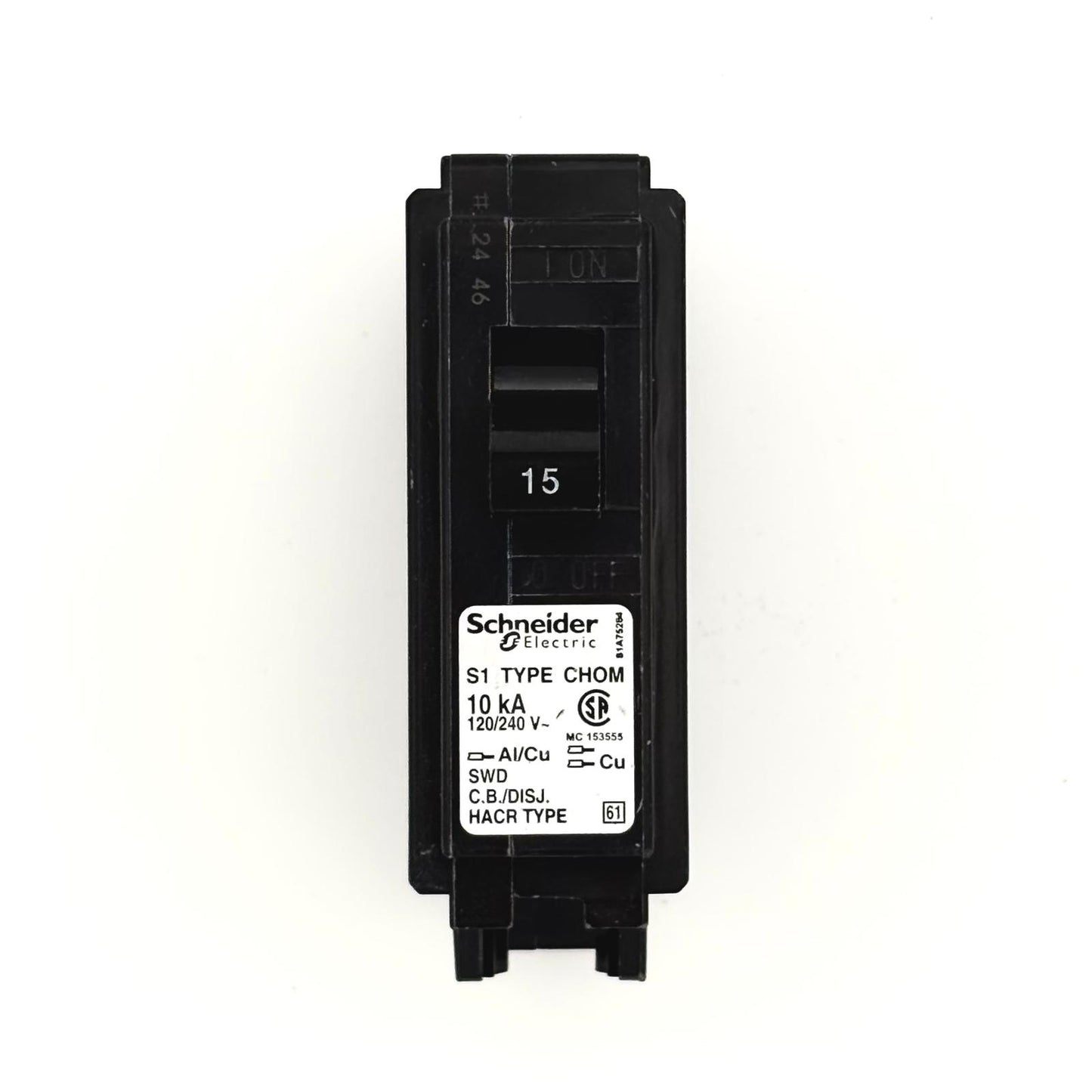 HOMELINE CHOM115 - 15 AMP PUSH-ON 1 POLE 240V