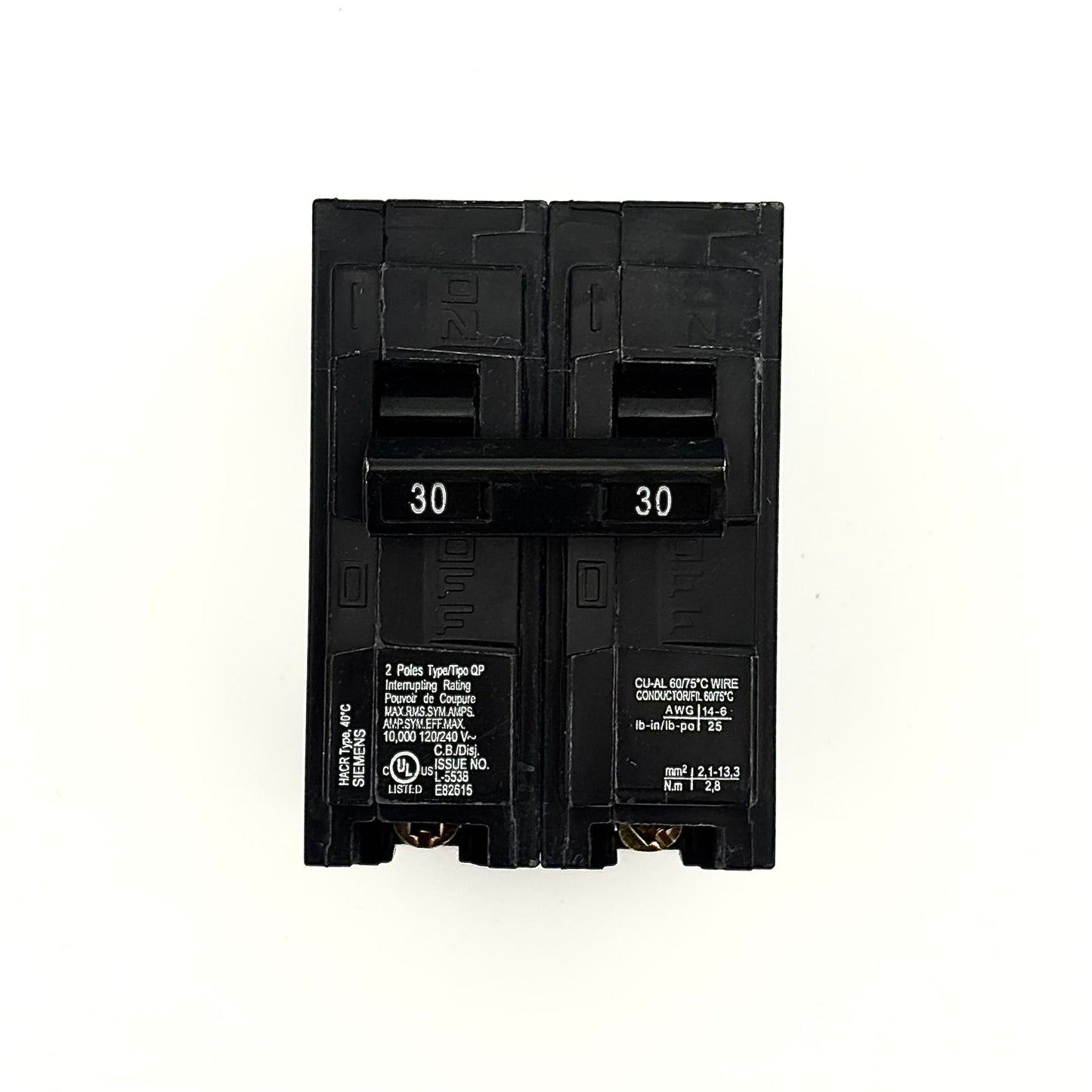 SIEMENS Q230 - 30AMP PLUG-IN 2 POLE 240V CIRCUIT BREAKER