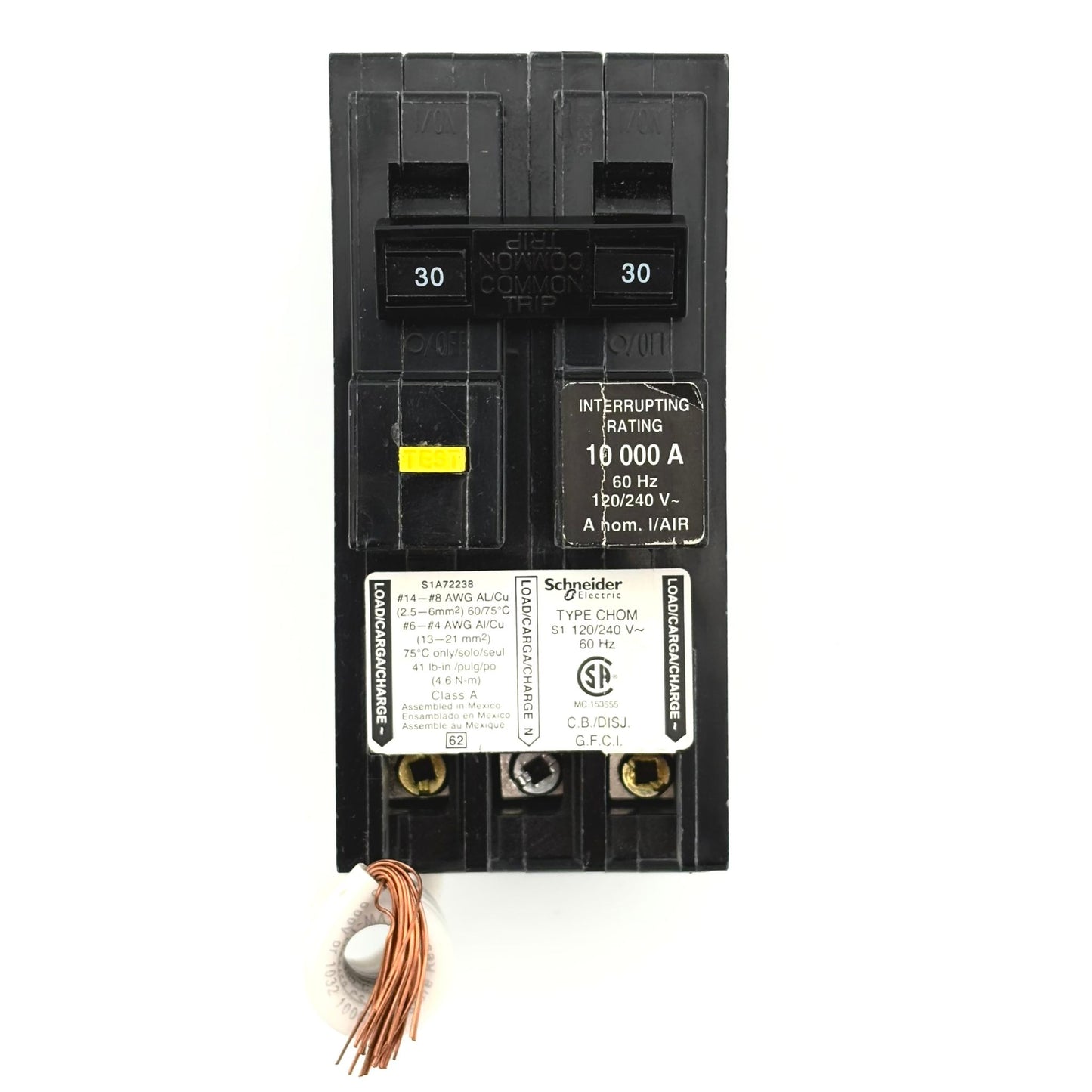 HOMELINE CHOM230GFI - 30 AMP 2 POLE PUSH-ON 240V