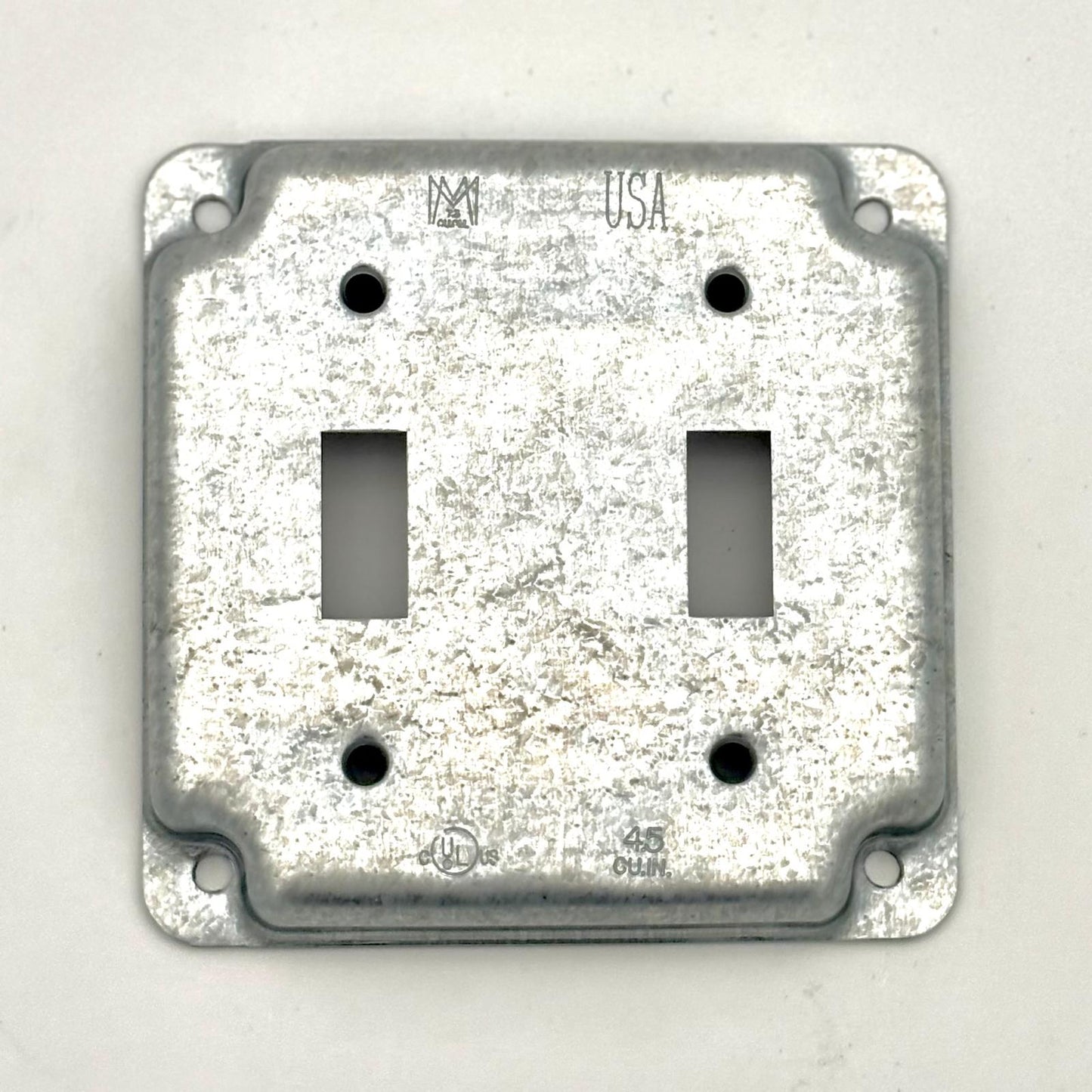 2 Gang Raised Toggle Metal Wallplate