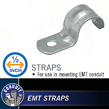 E1S050 1/2" 1 HOLE EMT STRAP