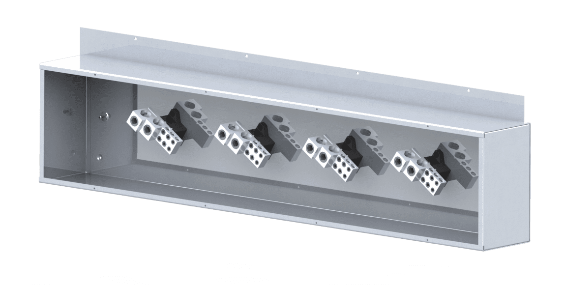 Distribution Splitter Trough, Mild Steel 4 Wire