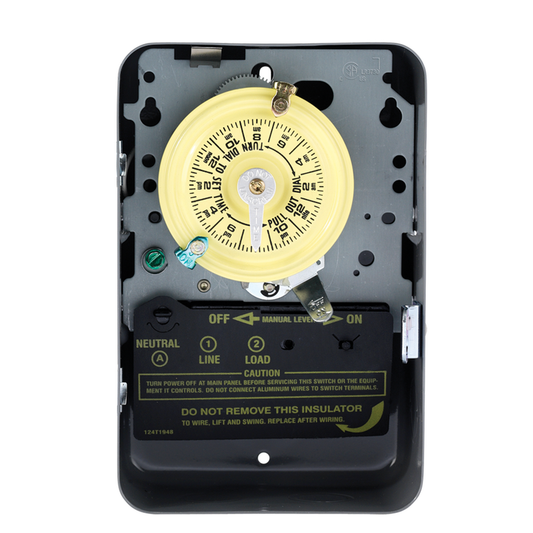 24-Hour Mechanical Time Switch, 120 VAC, 60Hz, SPST, Indoor Metal Enclosure, 1 Hour Interval Model#T101