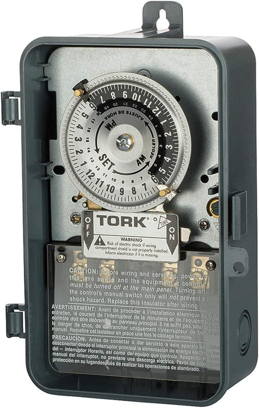 TORK 1101B 24-Hour Indoor Mechanical Time Switch 40A 120V, SPST Outputs