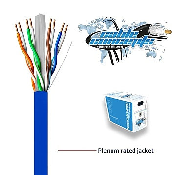 WICH6106BL Cable Concepts Plenum Cat6 23AWG - 1000Ft Blue