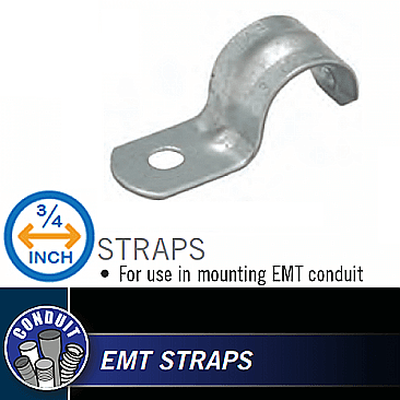 E1S075 3/4" 1 HOLE EMT STRAP